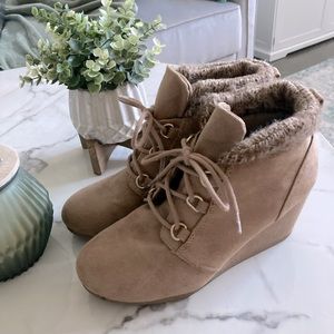 Tan Wedge Ankle Boots
